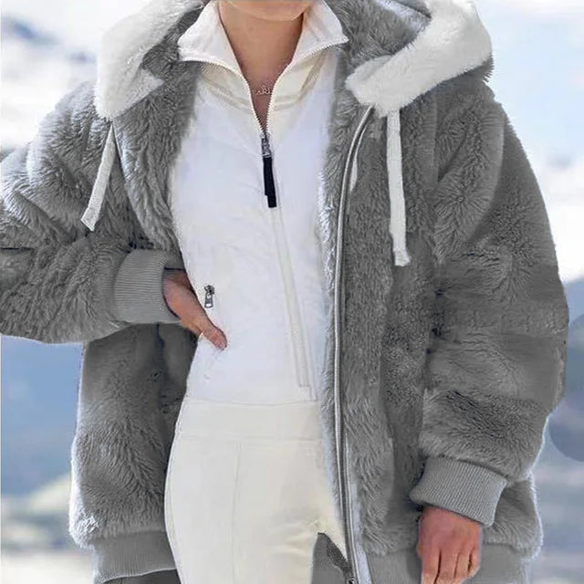 Luxury Women's Hooded Plush Jackets