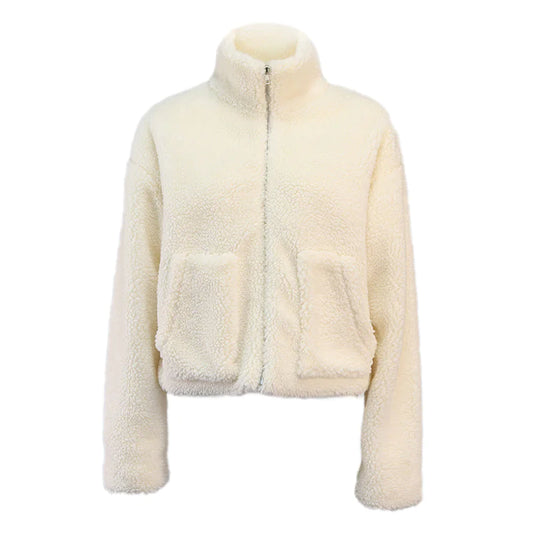 Women's Plush Lamb Wool Cardigan Jacket