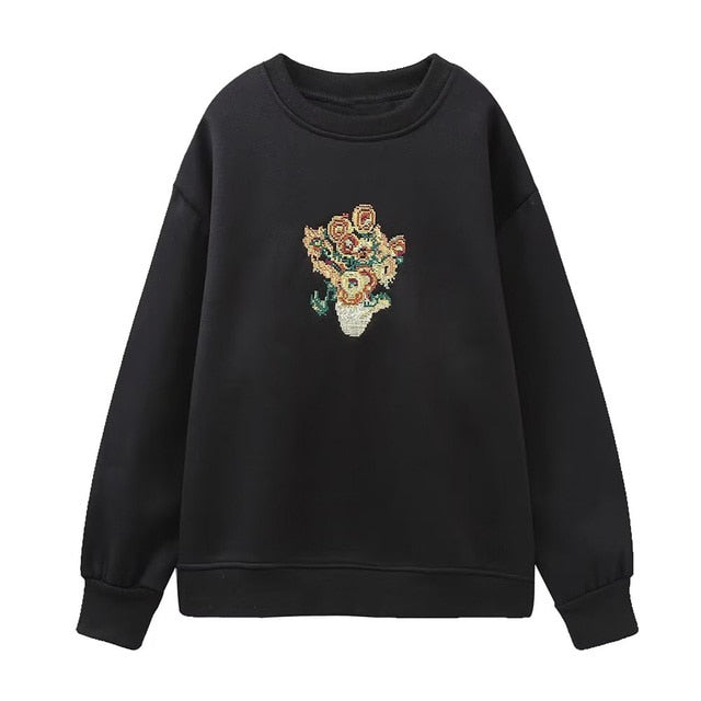 Women Fashion Printing Basic Sweatshirts