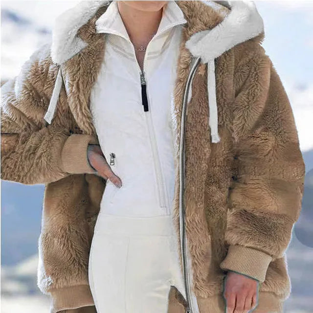 Luxury Women's Hooded Plush Jackets