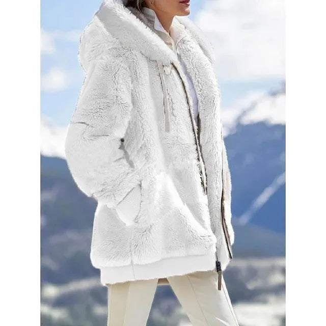 Luxury Women's Hooded Plush Jackets