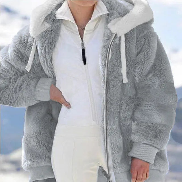 Luxury Women's Hooded Plush Jackets