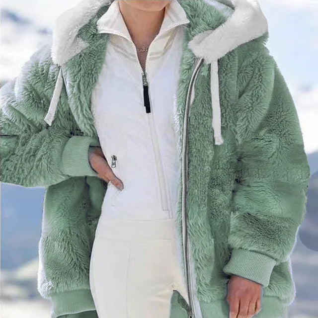 Luxury Women's Hooded Plush Jackets